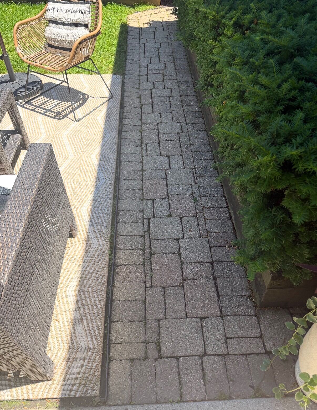 Clean paver walkway after pressure washing