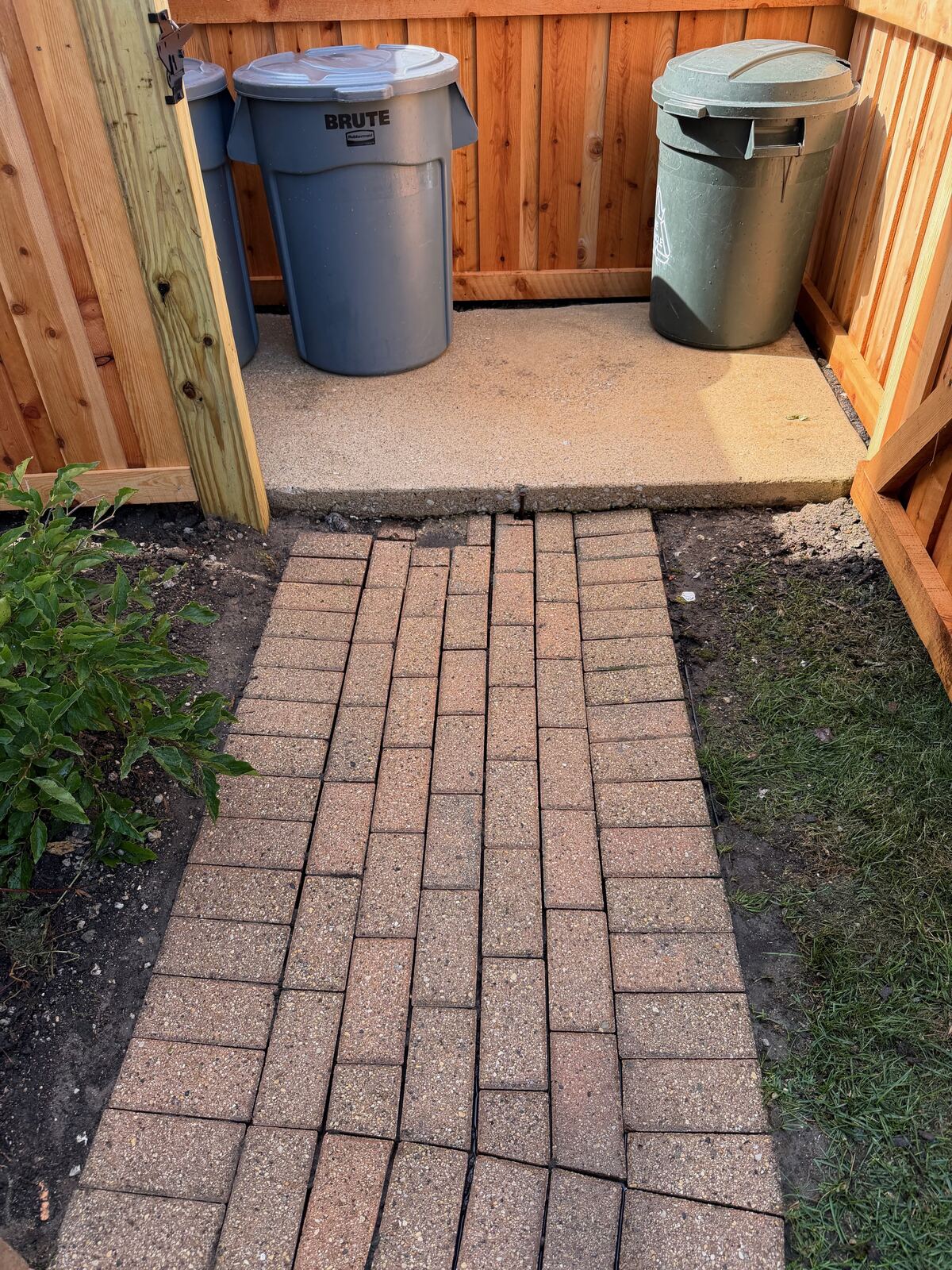 Clean brick walkway after pressure washing